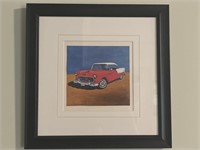 Red Chevrolet Bel Air Framed & Matted Print 11