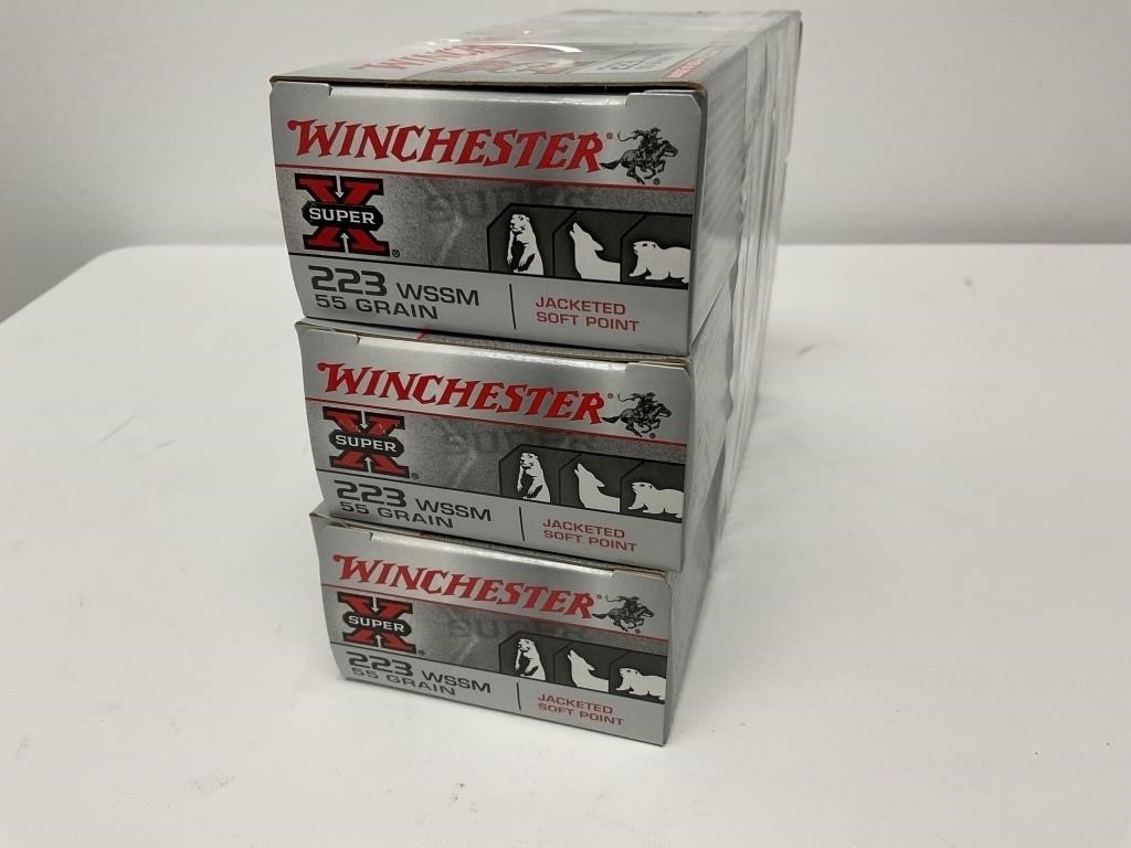 3 Boxes Winchester SuperX 223 WSSM 55gr jacketed s