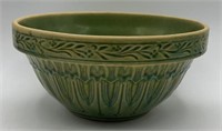 Small Antique Green Pottery Mixing Bowl