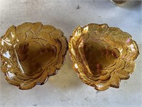Amber  glass candy dishes