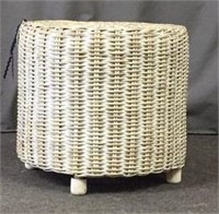 White washed wicker ottoman 16"tall $229