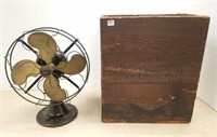 Antique Emerson brass blade electric fan with