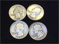 Silver Washington Quarters - various dates and