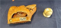 Antique Baseball Glove and Baseball, Ken-Wel