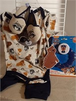 Racoon Outfit size 6-9 + Teether