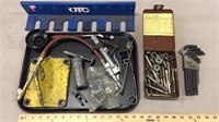 Taps, Dies, Hex Keys, Rack, Grease Gun, Tools,