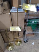 Two MCM Gold Adjustable Floor Lamps