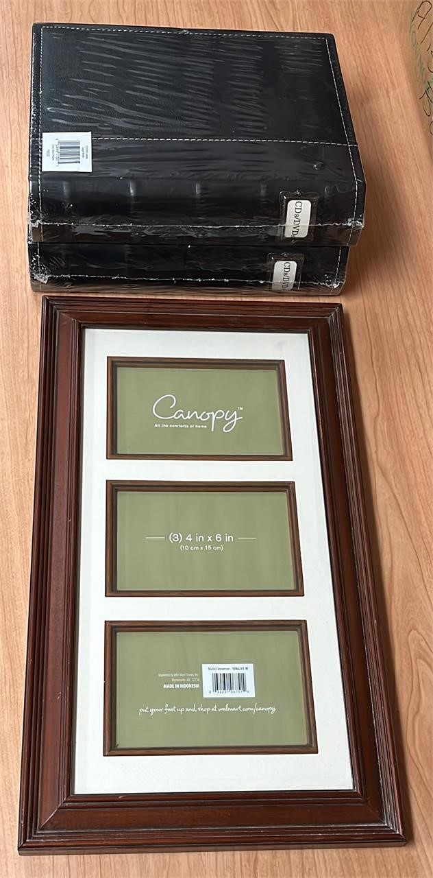 3 Picture Photo Frame & 2 CD/DVD Holders