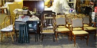 6 banquet chairs, 3 rockers, 2 windsor chairs, kit