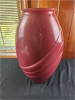 1980s  art Deco Style Glass Floor Vase 16" tall