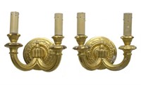 (2) ITALIAN GILT FAUX CANDLE WALL SCONCES