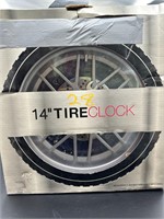 Vtg. 14" Tire Clock
