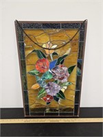 Beautiful Stained Glass Window w Hanging Chain-