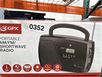 GPX PORTABLE RADIO RETAIL $30