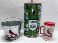 ST.Louis Cardinals lot- vintage trash can