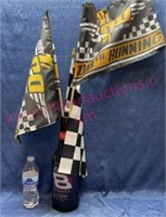 Lrg Bud #8 Dale Jr. glass bottle -flags -pins