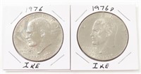 1976 & 1976-D EISENHOWER SILVER DOLLARS