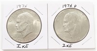 1976 & 1976-D EISENHOWER SILVER DOLLARS