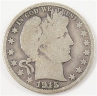 1915 BARBER SILVER HALF DOLLAR