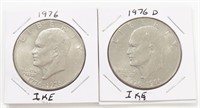 1976 & 1976-D EISENHOWER SILVER DOLLARS