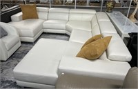 Modern white Leather 5-Piece Sectional Modani Co.