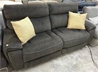 Grey  Upholstered Power Reclining Sofa