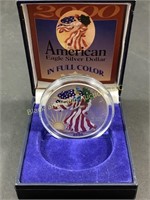 2000 American Eagle silver dollar, colorized