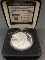 Deion Sanders one troy ounce silver round