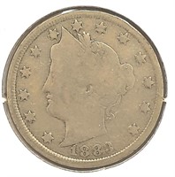 1883  "V"  5 Cent  VG