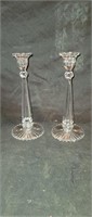 Pair of 12" Hawkes Cut Crystal Candle Holders