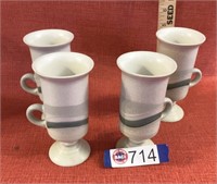 4 stoneware mugs