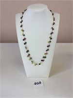 14K BEADED NECKLACE 18" LONG