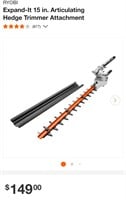 15 in. Articulating Hedge Trimmer Attachment