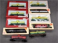 10 HO Scale freight cars.  6 of the cars are