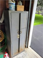 TIN CABINET W/ CONTENTS - TOOLS - LAWN & GARDEN