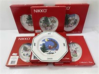 Nikko Christmas Collectors Plates 1993-94-95-96-97