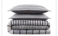 3pc Full/Queen Conrad Stripe Comforter - Serta