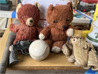 Vintage Baseball Mitts, Vintage Teddy Bears