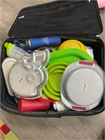 Kitchen supplies and suit case