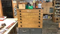 Wooden Homemade Tool Box and Content,