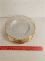 (11) Gold Rimed Glass Plates