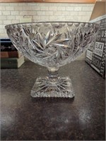 Bohemia Czech Republic lead crystal pedestal bowl