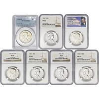 1957-1976 [7] Silver Half Dollars PCGS/NGC MS/PR