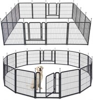 TMEE Dog Playpens 16 Panels 40H with Doors
