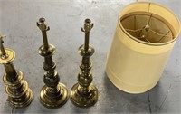 BRASS TABLE LAMPS - 28” / 25.5”