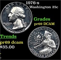 Proof 1976-s Washington Quarter 25c Grades GEM++ P