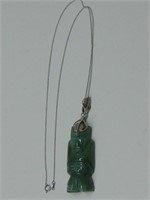 Sterling Silver & Green Stone Necklace