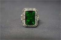 Sterling Ring With Emerald Stone