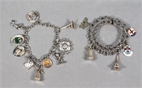 (2) Sterling Silver Charm Bracelets, 70g TW