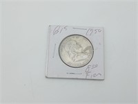 Silver Half dollar Ben Franklin coin 1950